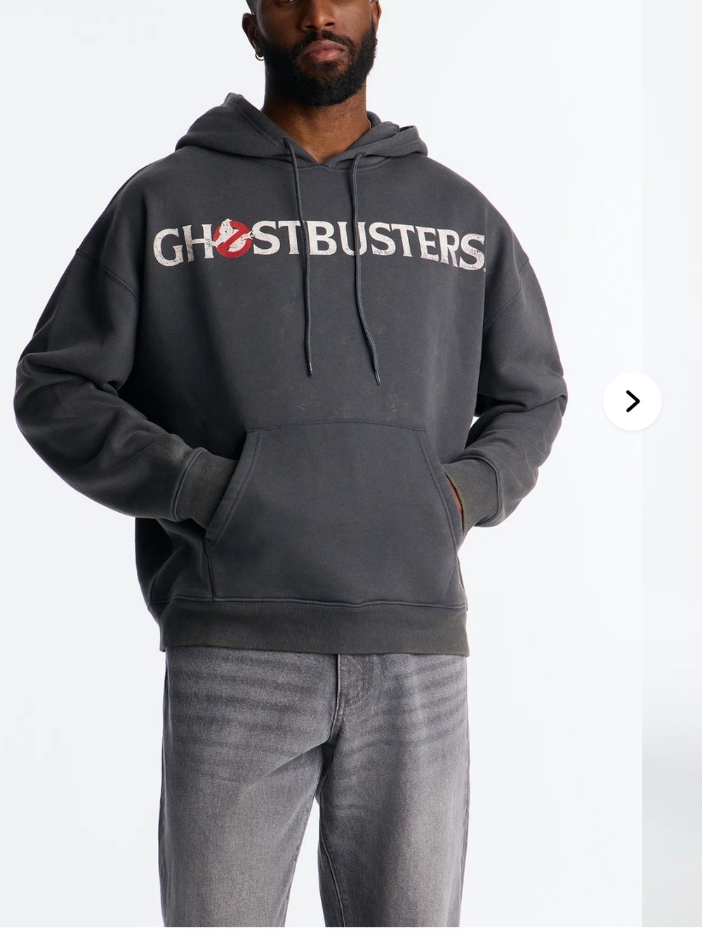 Ghostbusters Graphic Hoodie - Charcoal Dark Grey Mens 3x